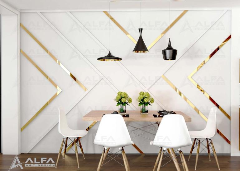  Boyanabilir Çıta + Gold Pleksi  Çapraz Tasarım Hazır Kesim Set (240 Cm * 350 Cm )